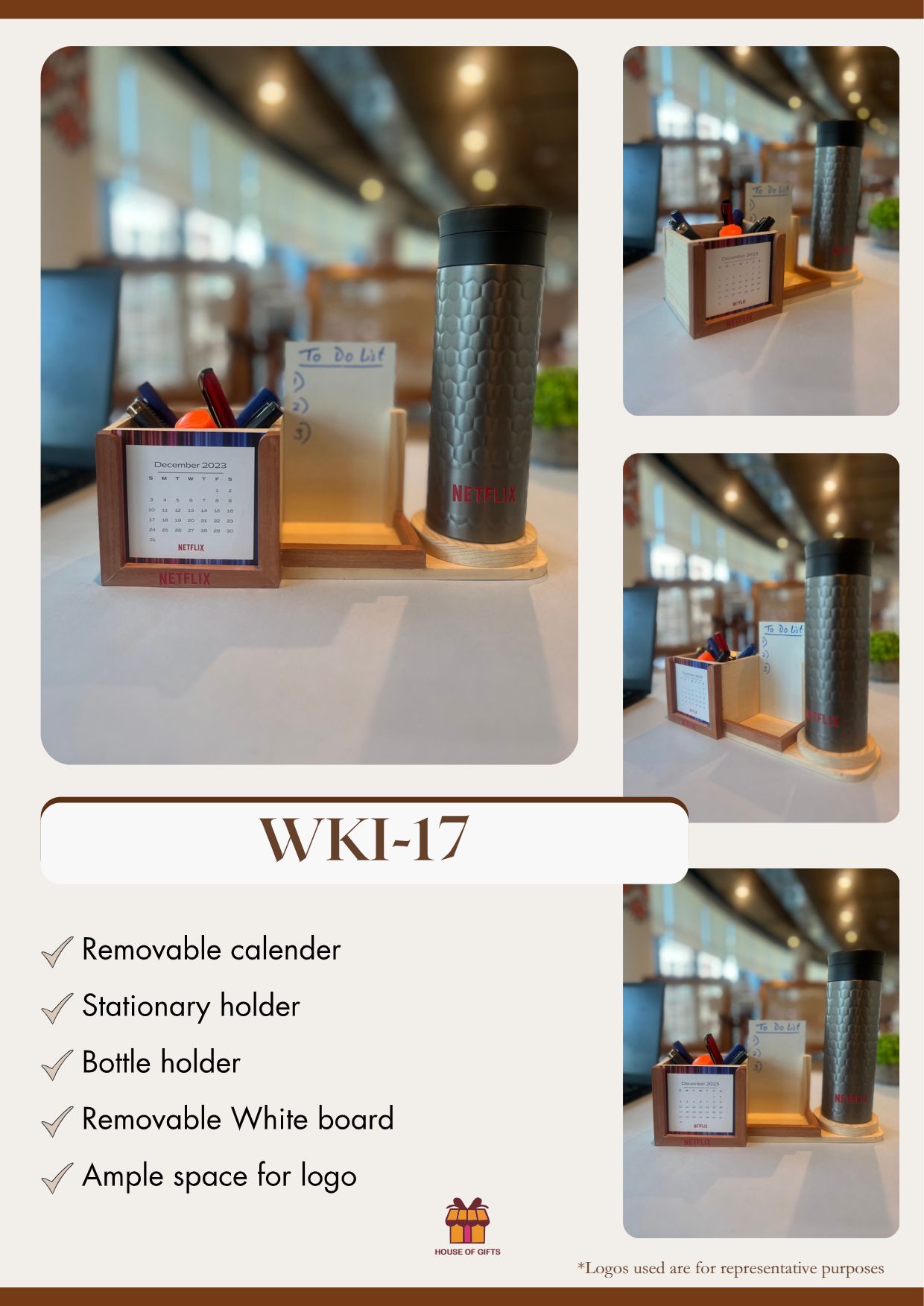 Wooden Desktop Organiser 2